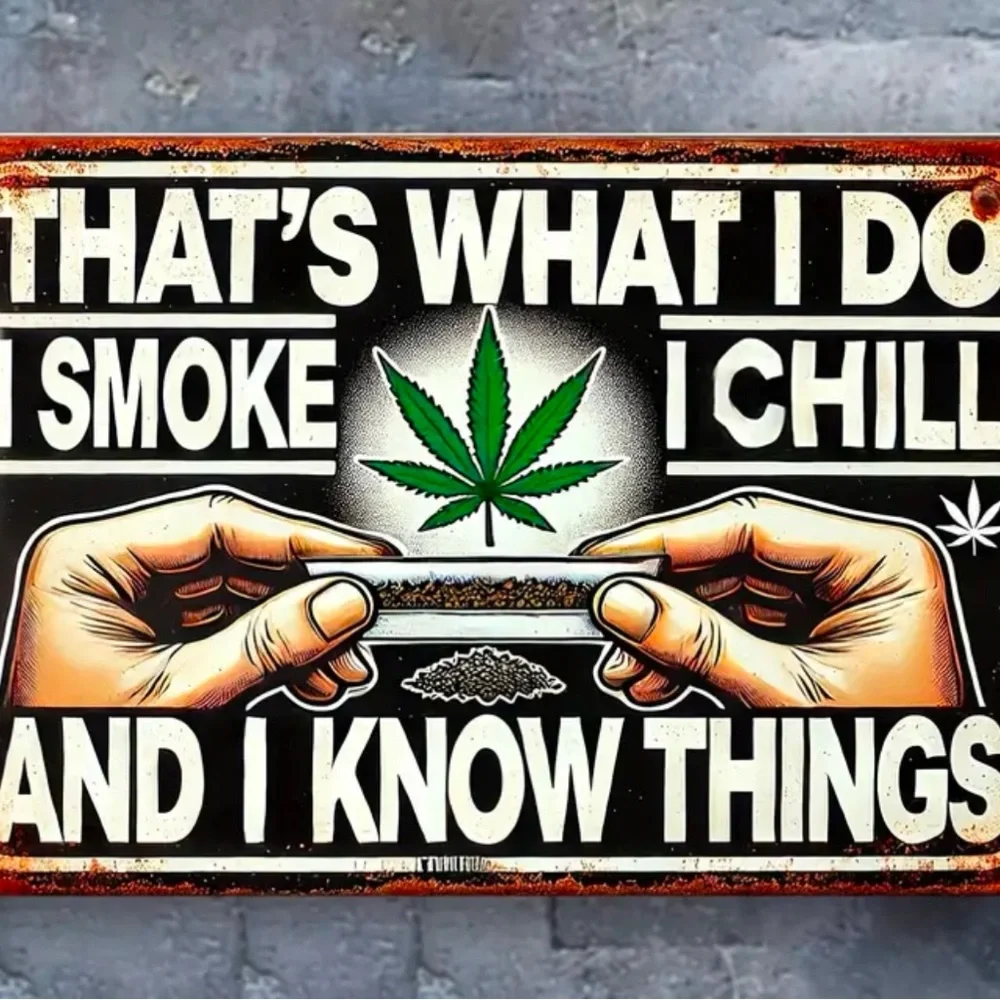 Retro Cannabis Sign - Black and Green